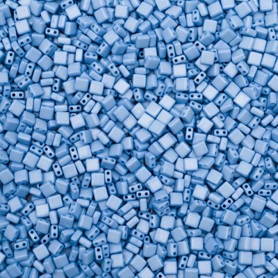Бусины пластик 6х6х3 мм, 50 г, с двойным отверстием, плоский квадрат, 5 голубой, Astra&Craft 7429