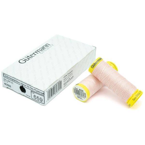 Нитки отделочные Gutermann Deco Stitch 70, 70м, 659 св.персиково-розовый, 5 катушек