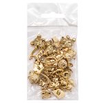 Украшения декоративные пуговицы Игрушки-зверюшки, AG/золото, 24 шт