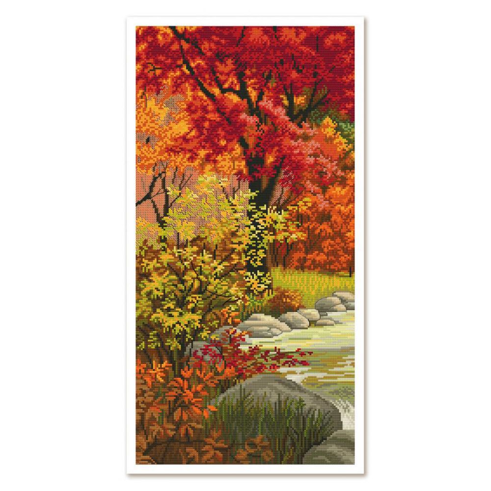 Набор для вышивания нитками Нова Слобода, Яркая осень23 х46см