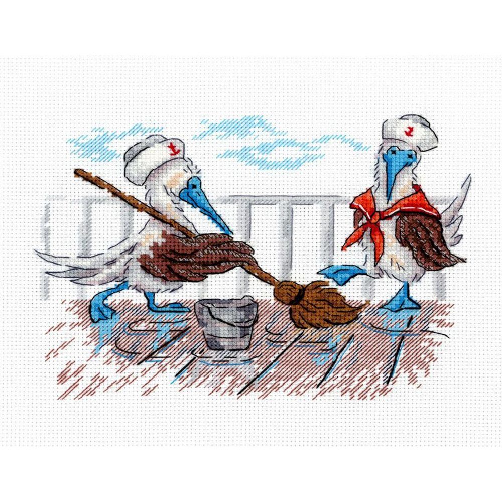 Набор для вышивания нитками МП Студия, Наводим чистоту 12х17см