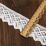 Кружево вязаное (тесьма) 50 мм / 10 метров, TBY.1003 цв.01 белый, Kruzhevo