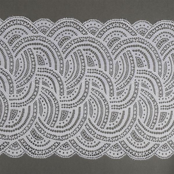 Кружево бельевое эластичное 210 мм / 3 м, 8033 цв.01 белый, Kruzhevo