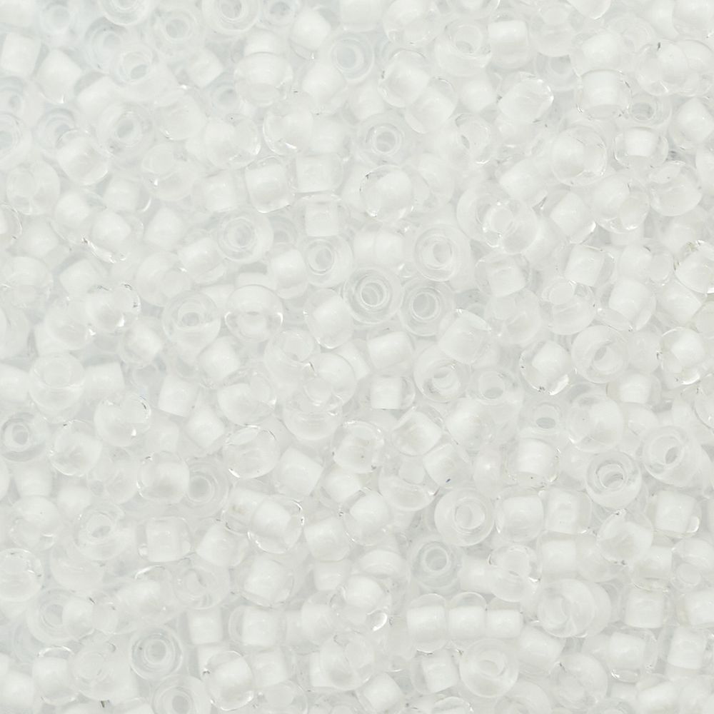 Бисер Preciosa прозрачный матовый с цв. центром, 10/0 (38302), круг. отв., 500 г