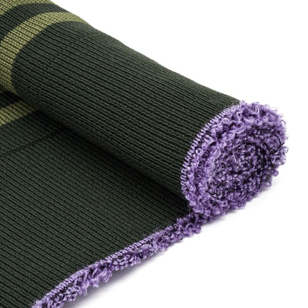 Подвяз средней плотности с полосками (100% полиэстер), 1*1, высота 14см (7см*2), длина 70-73см (8114/8116 т.хаки со св.хаки полосками)