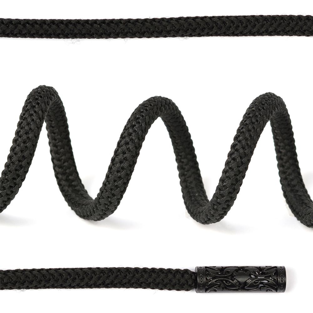 Шнурки круглые 6 мм, длина 130 см черный, 10шт