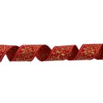 Лента (тесьма) жаккардовая 23.0-25.0 мм / 25 метров, красный/под золото, Blitz