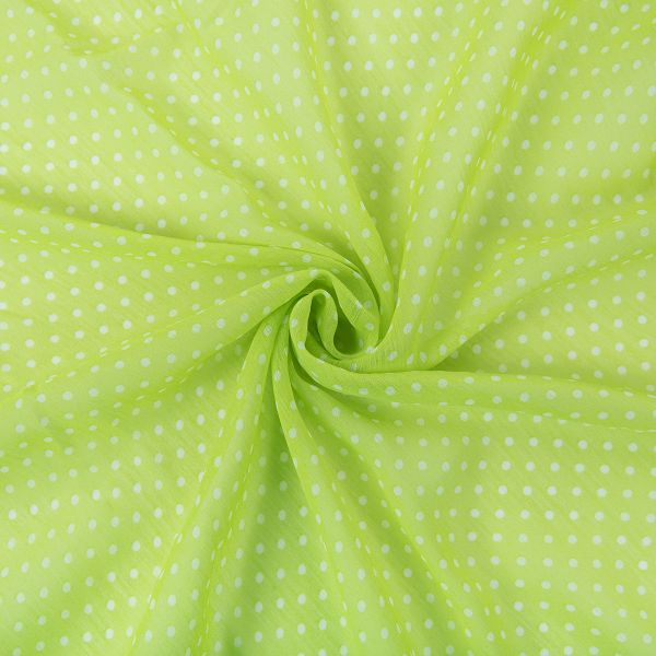 Ткань блузочная Chiffon 68 г/м², 200х147 см, 19 салатовый/ белый, Gamma PC-05