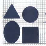 Набор заплаток пришивных из замши, круг, квадрат, треугольник, овал 8см, с перфорацией, 4 шт (22 темно-синий), 59743