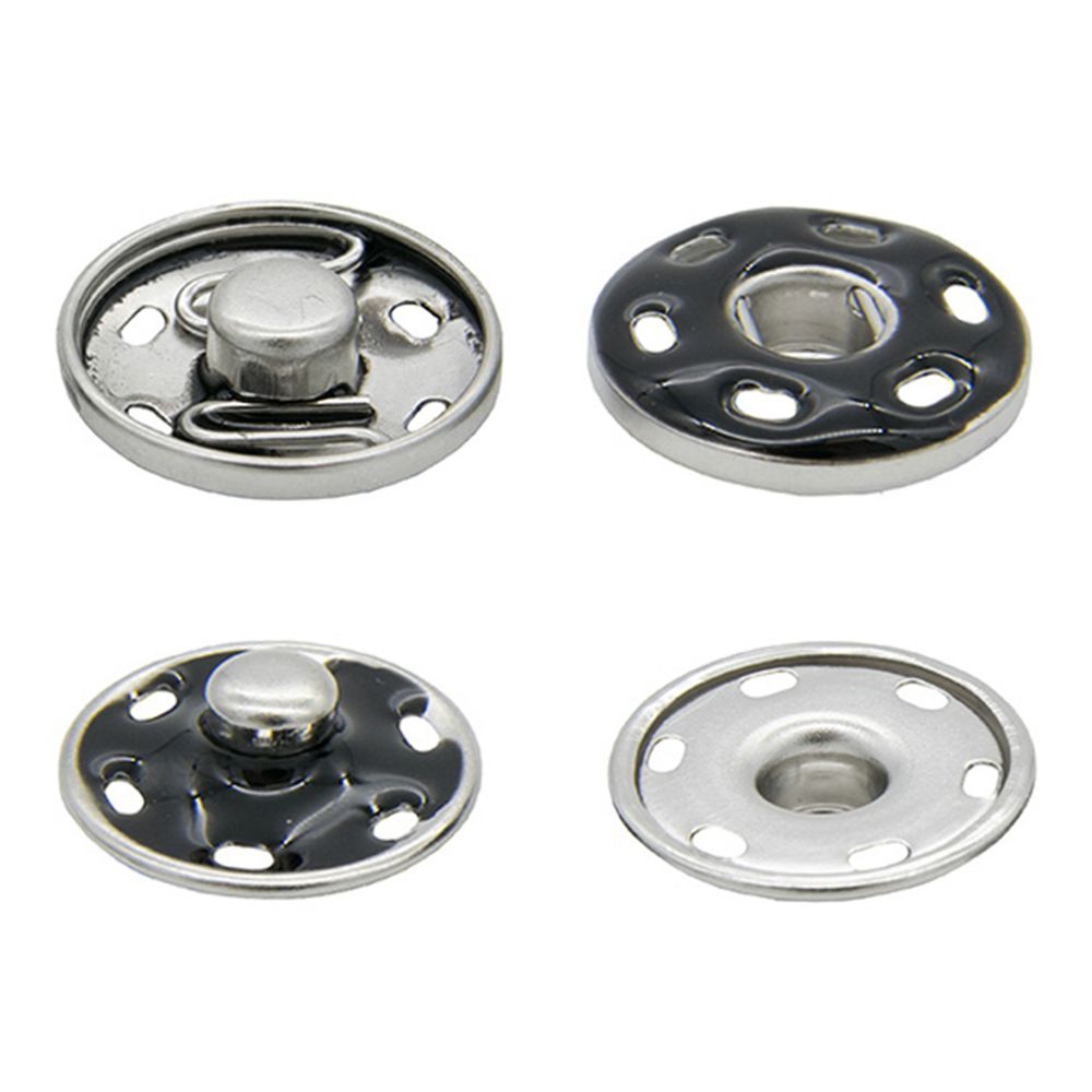 Кнопка пришивная металл ⌀21.0 мм, никель / черный, 10 шт, КПР6