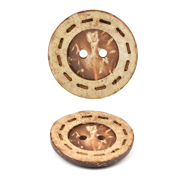 Пуговицы кокос цв.натуральный 40L-25мм, 2 прокола, 20 шт