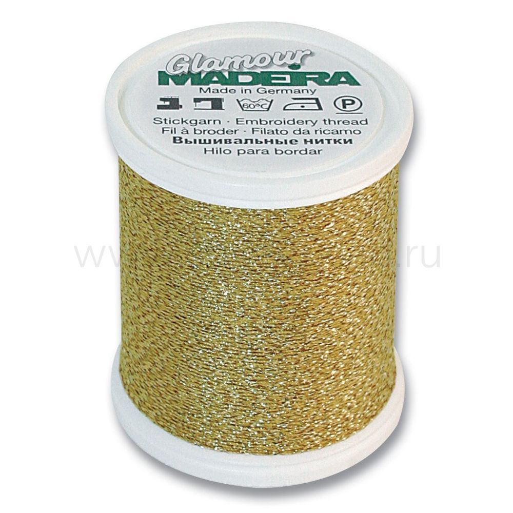 Нитки отделочные металлизированные Madeira Glamour №12, 200 м, цв. 3021, 9806, 5 катушек