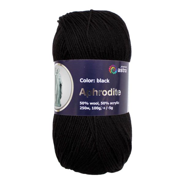 Пряжа Astra Premium (Астра Премиум) Афродита / уп.3 мот. по 100 г, 250 м, 13 черный