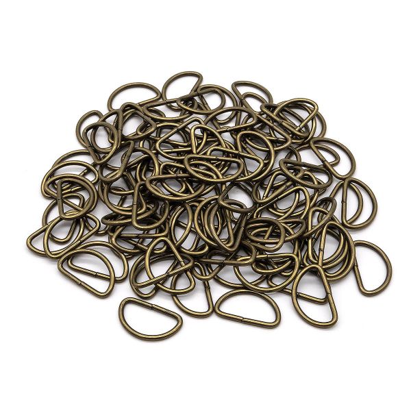 Полукольцо сварное металл внутр. 25 мм (внешн. 30х18 мм, ⌀2.5 мм), 100 шт, латунь, 816B-113