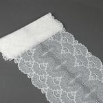 Кружево бельевое эластичное 195 мм / 10 м, цв.01 белый, Kruzhevo