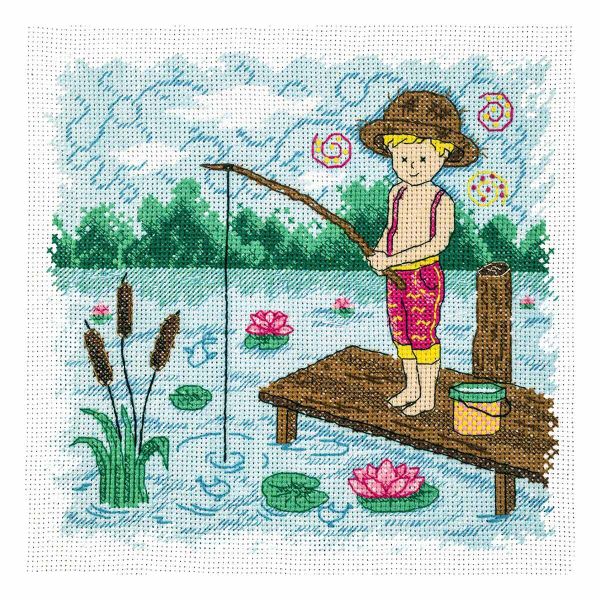 Набор для вышивания нитками Созвездие, Рыбачок 17х16,5 см