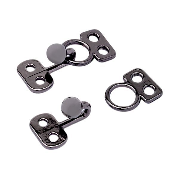 Крючки пришивные декоративные 17х6 мм, pewter, 10 шт