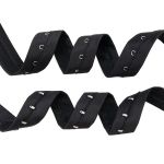 Застежки для бюстгальтера текстильные на ленте (1 ряд) 25 мм / 45.7 метра, шаг 15 мм, 01 черные