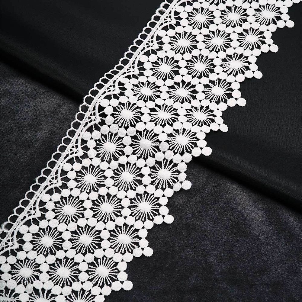 Кружево гипюр (плетёное) 100 мм / 13.72 метра, белый, 3AR3496