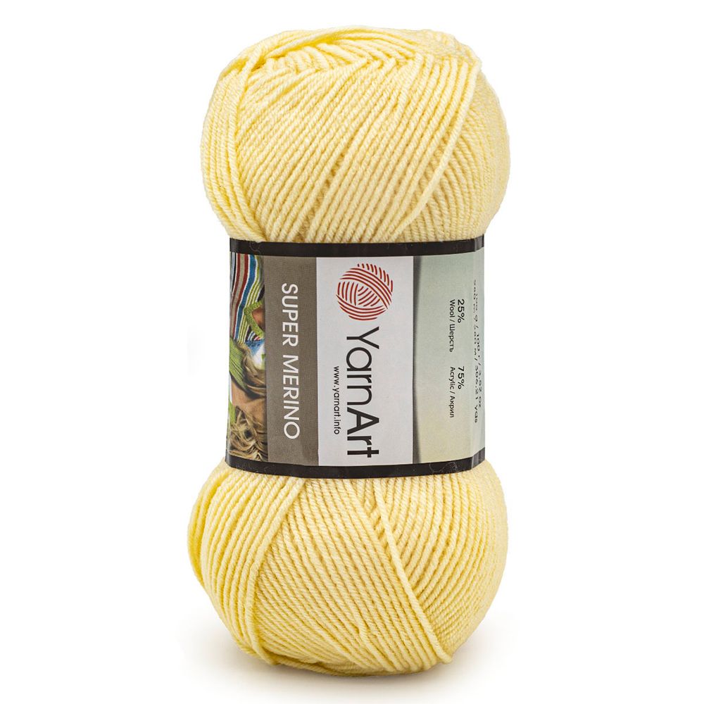 Пряжа YarnArt (ЯрнАрт) Super Merino / уп.5 мот. по 100 г, 300м, 256 молочный