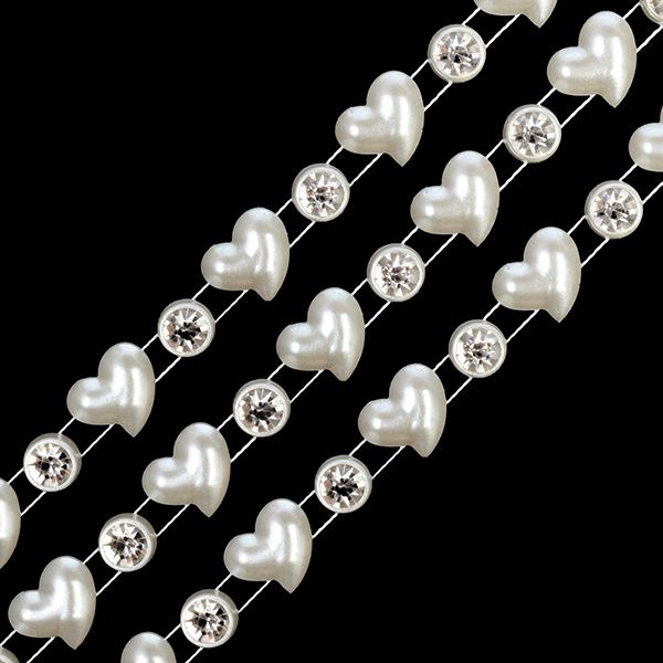 Бусины на нитях со стразами 11х12мм, стразы ⌀7мм, уп. 9,14м