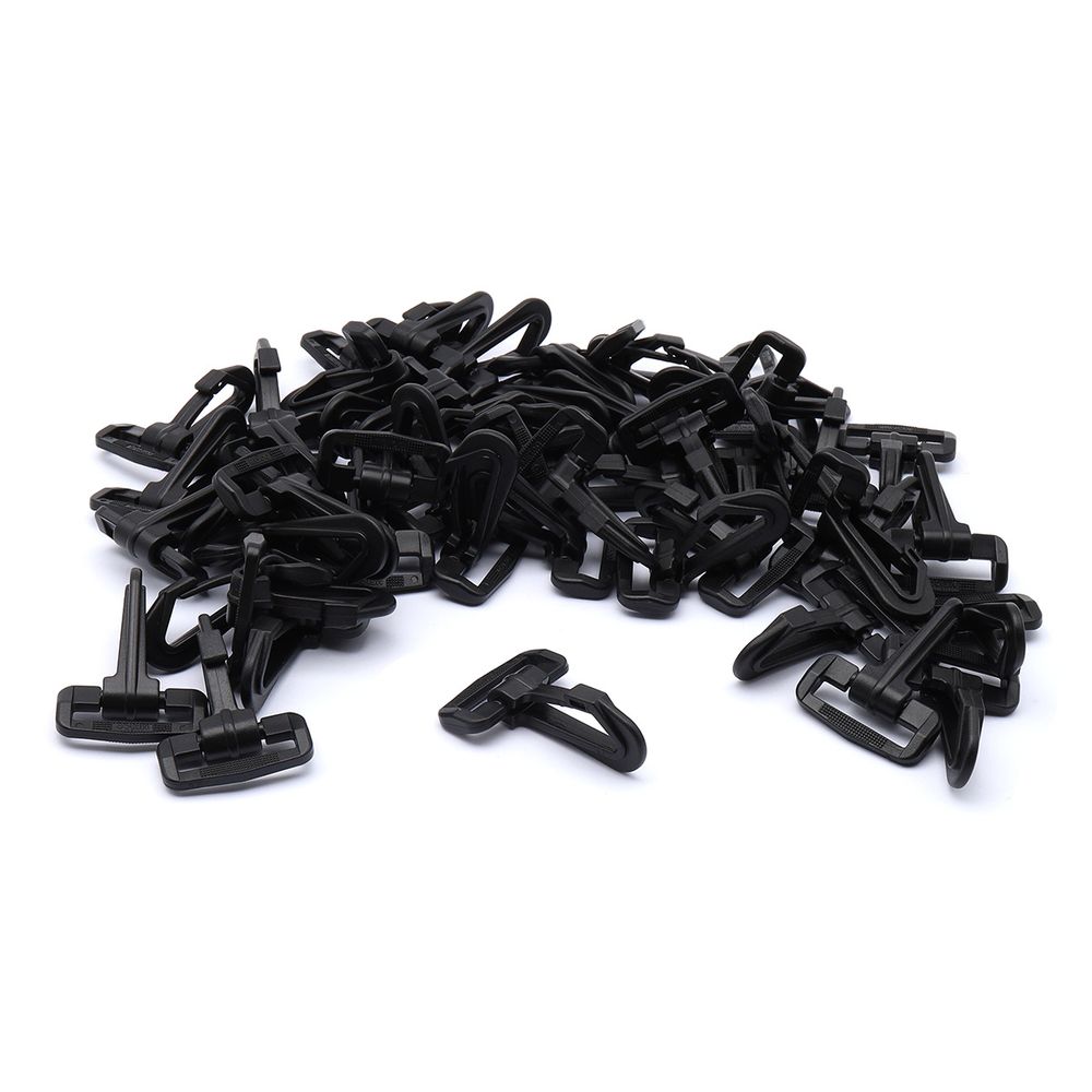 Карабин пластик 30 мм, черный, 50 шт