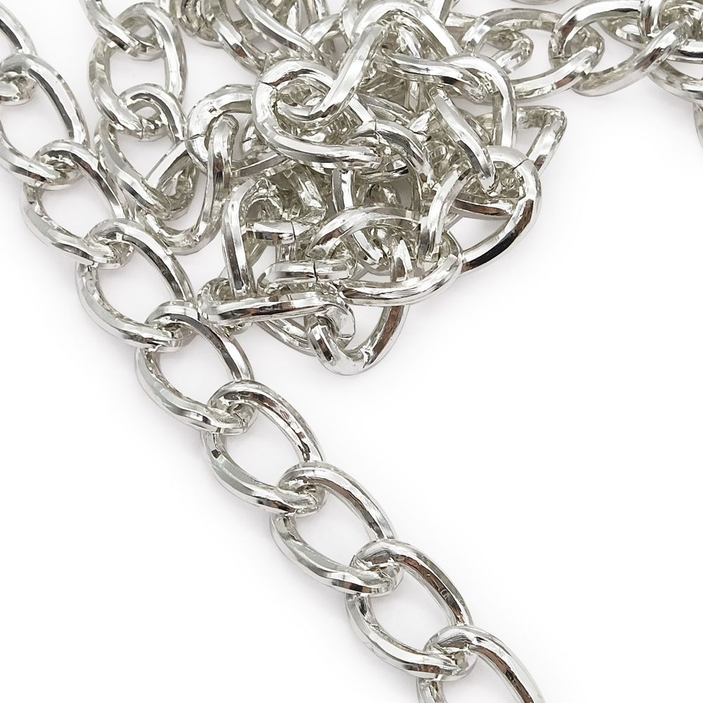 Цепь декоративная алюминий 18х11.8 мм, 10 метров, никель