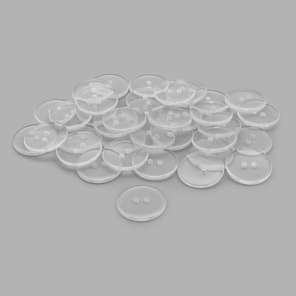 Пуговицы на 2 прокола супатная 36L (23мм), пластик (clear (прозрачный)), 36 шт