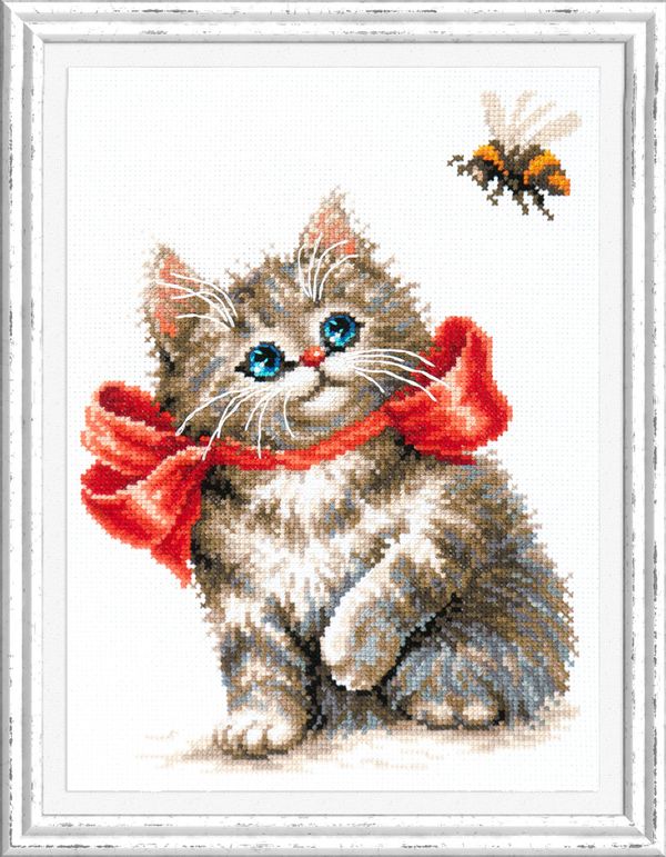 Набор для вышивания нитками Чудесная игла, Неподдельный интерес! 18х26 см