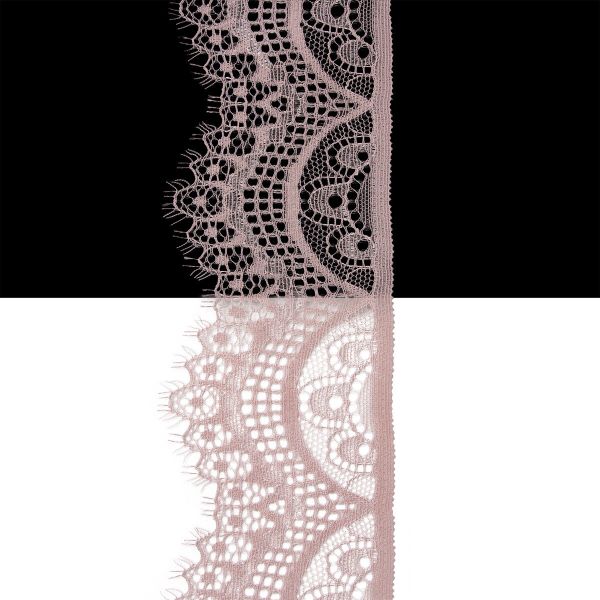 Кружево эластичное (стрейч) 60 мм / 3 метра, C344 пудровый