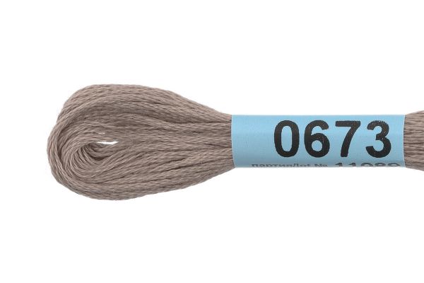 Мулине Gamma 100% хлопок, цв.0673 серый, 24 мотка по 8 метров