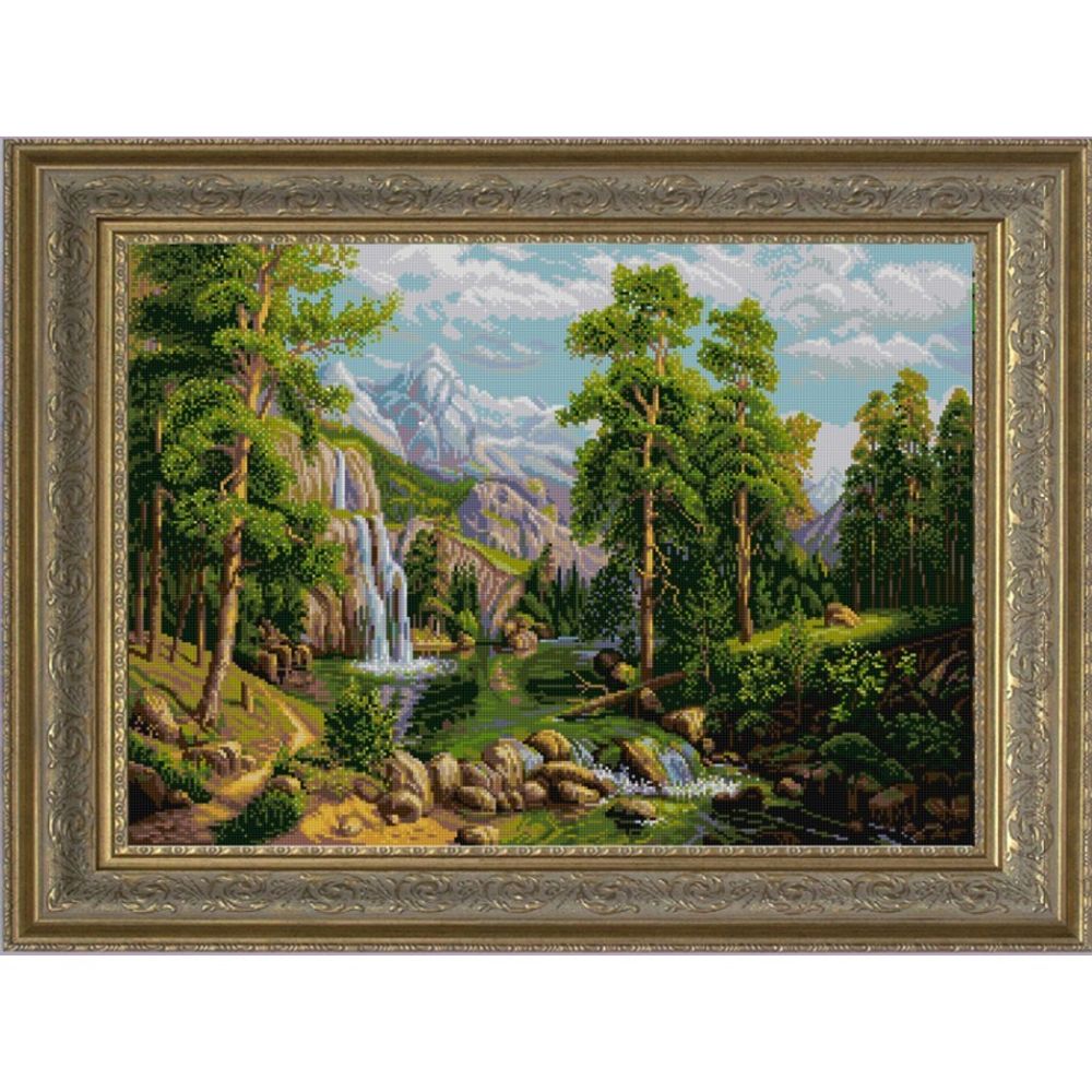 Рисунок для вышивания Конек (ткань), 1352 Горный водопад 45х60 см