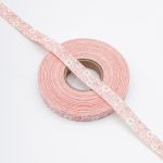 Лента декоративная х/б Цветы 15.0 мм / 25±1 метров, розово-белый, 3448