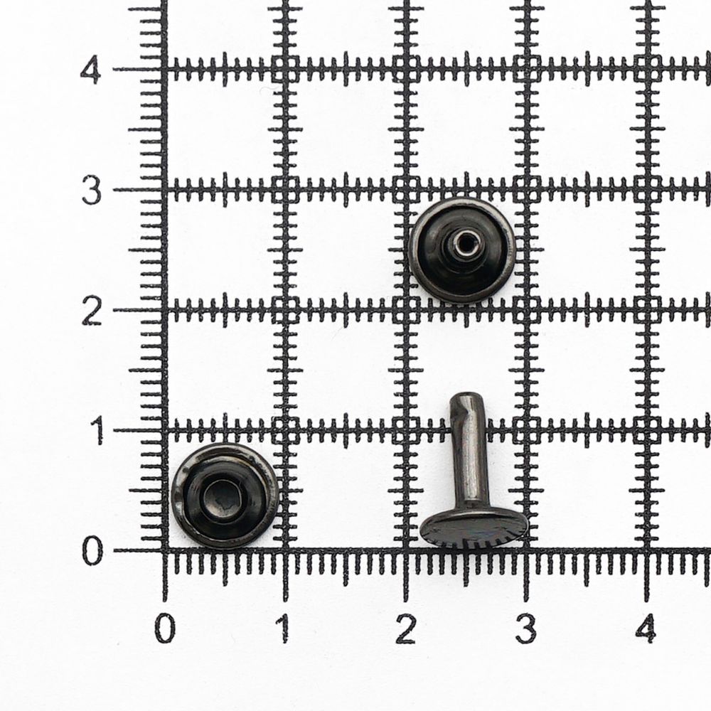 Хольнитены двухсторонние ⌀9 мм, h=11 мм, цв.чер.никель, 100 шт