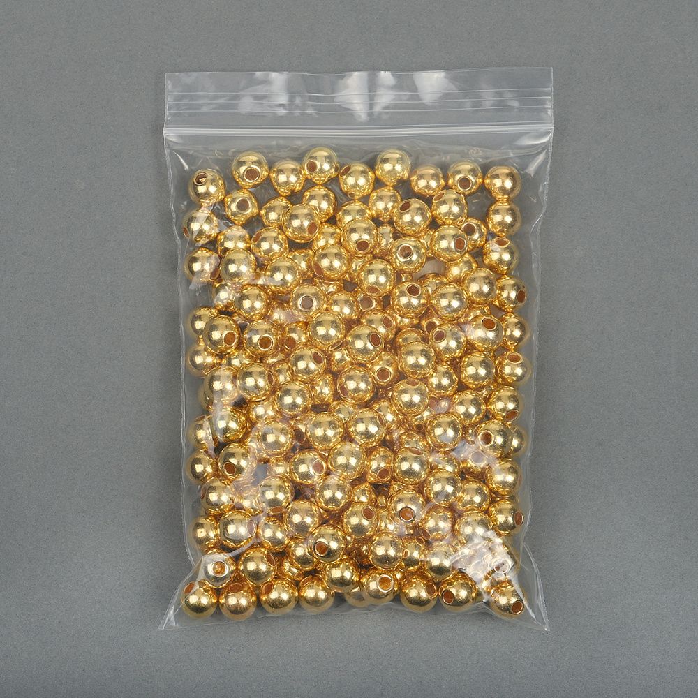 Бусины пластик ⌀6 мм, 500 г, цв.золотой, Magic4Hobby