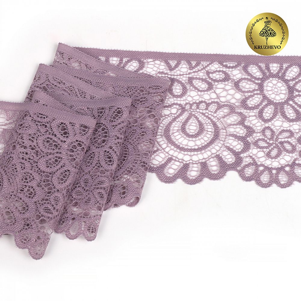 Кружево эластичное (стрейч) 90мм YSTL00839/N, цв.L620 морской туман уп.25м, Kruzhevo