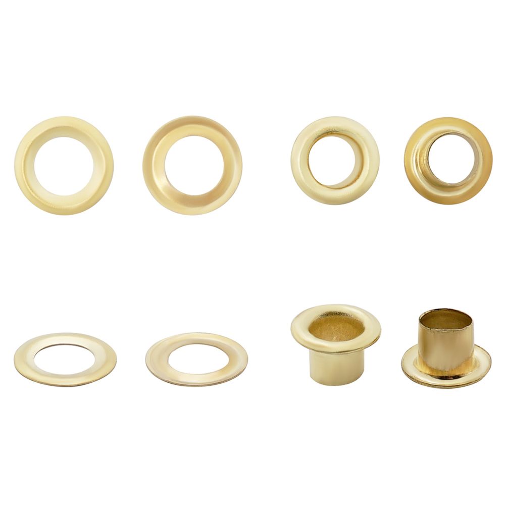 Люверсы металл ⌀_3.7 мм (внутр.), h4.56 мм (внутр.), №1.7, сталь, New Star, золото, уп.≈5000 шт