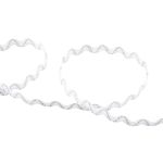 Тесьма отделочная зигзаг 9 мм, / 20 метров, белый/под серебро, Blitz