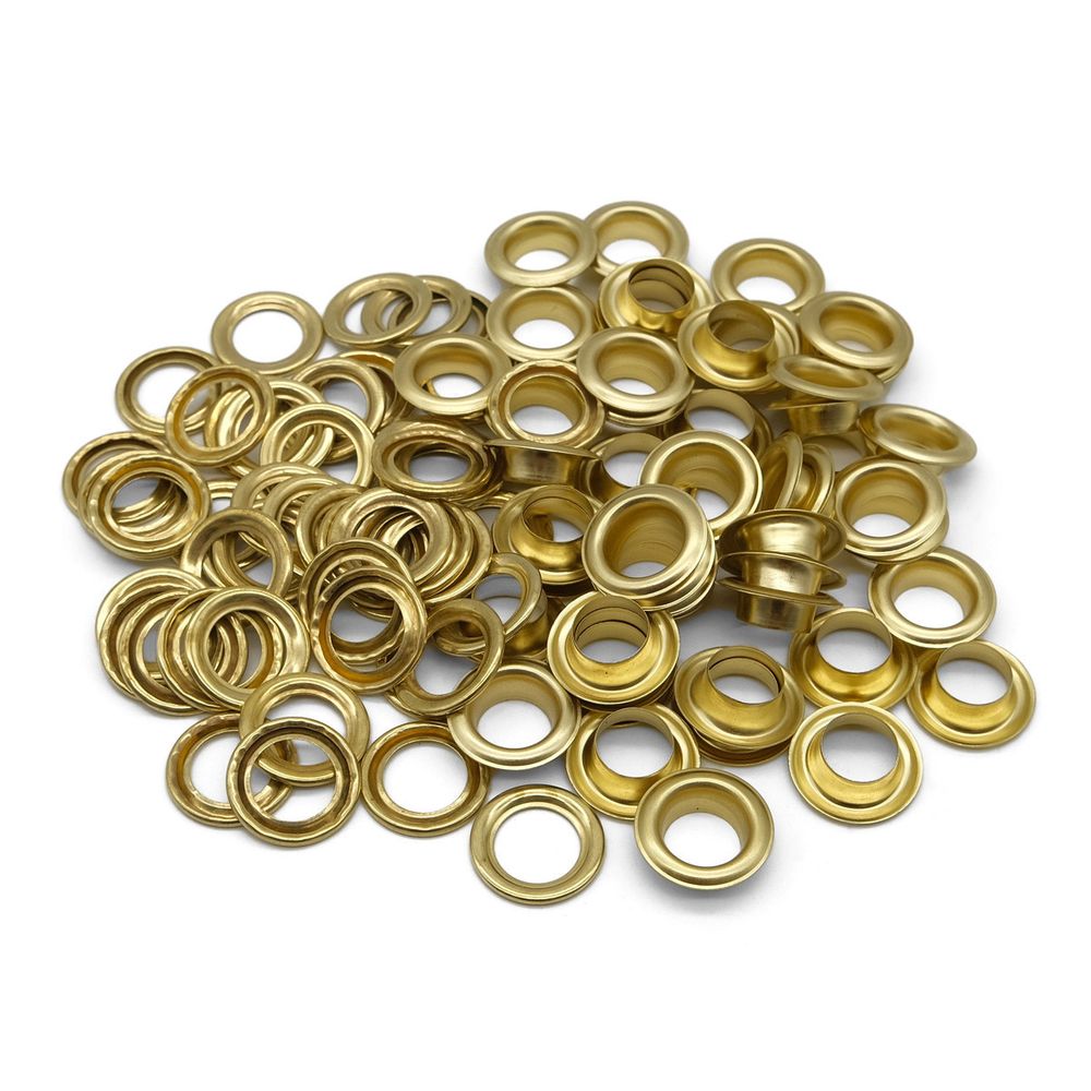 Люверсы металл ⌀11.0 мм (внутр.), золото, 50 шт, BIG