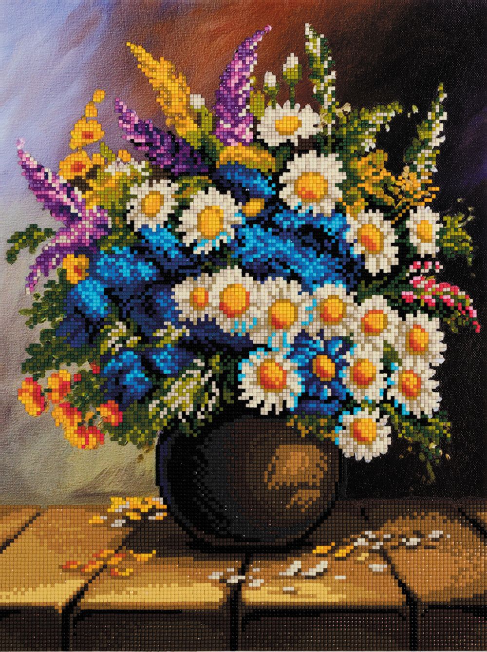 Алмазная (кристальная) мозаика Фрея, Букет полевых цветов, 30х40 см