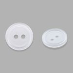 Пуговицы 2 прокола 24L (15мм), пластик (Wht-01 белый), 72 шт, CN 2807