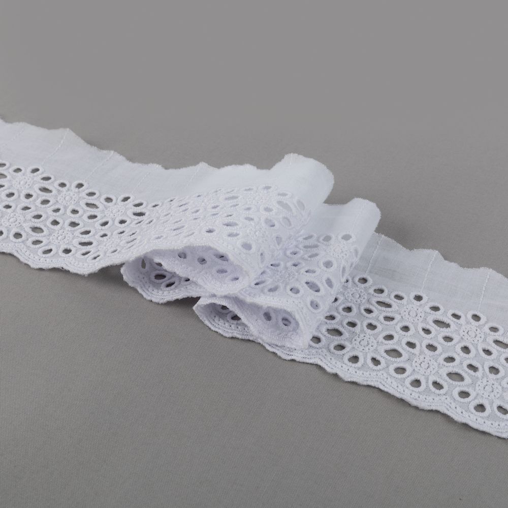 Кружево шитьё 88 мм / 9±0.2 метров, Турция, белый, Gamma GYEM-8800