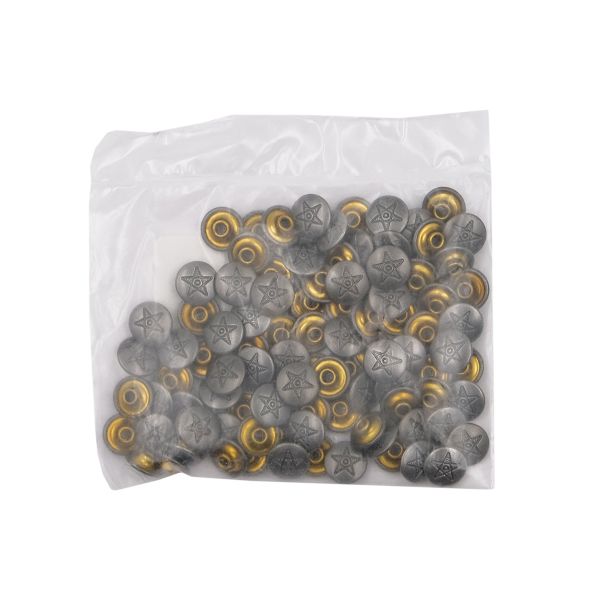 Хольнитены ⌀10 мм, |БЕЗ ГВОЗДЯ|, BIG, черное серебро, 100 шт