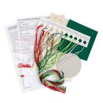 Набор для вышивания нитками Panna, Живая картина новогодняя игрушка Коньки, 8х8 см