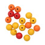 Бусины дерево оранжевый микс, 15 мм, 14 шт, Glorex /TOS/