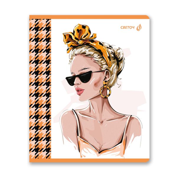 Тетрадь ученическая общая, матовая ламинация, A5+ 96 л. на скобе 65 г/м², белизна 100 %, 5 шт, клетка, 01005 Абрикосовый краш, Светоч 96Т16