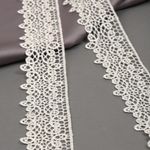 Кружево гипюр (плетёное) 45 мм, цв.02 молочный, уп. 9 м, M09961, Kruzhevo