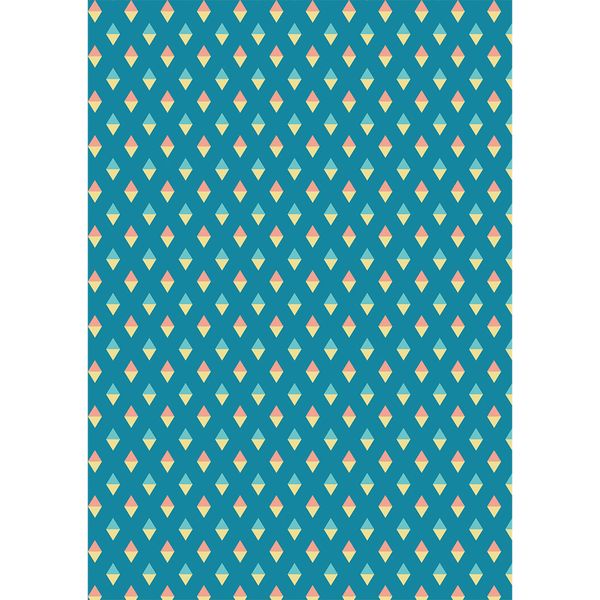 Ткань для пэчворка Peppy Грамотейка, рулон 112 см / 5 метров, ГР-11 ромбы синий, Peppy