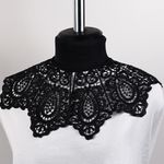 Пришивной кружевной воротник TBY.13/185 цв.черный уп.1шт, Kruzhevo