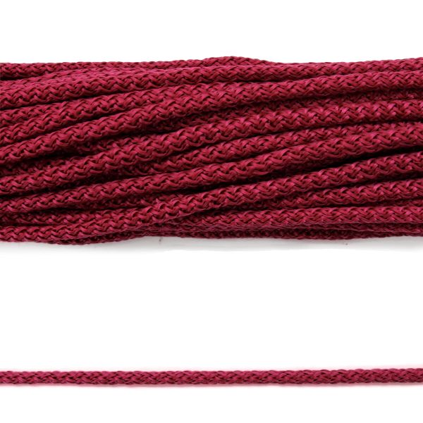 Шнур полипропилен круглый вязаный ⌀6.0 мм / 100 метров, 6-24 бордовый светлый